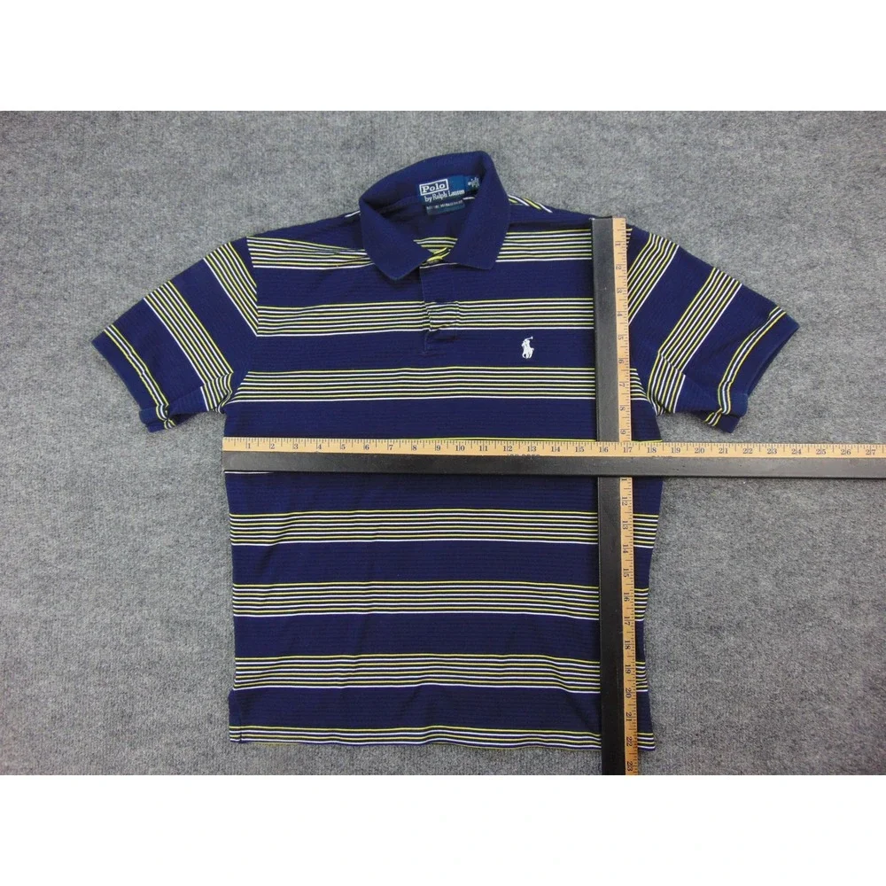 Polo Ralph Lauren Polo Mens Small Moisture Management‎ Blue Striped Preppy Golf